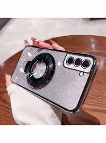 Magnetic TPU Flash Powder Gradient Ring Holder Phone Case Is Suitable For Compatible With Samsung S21 S22 S23 S24 S25 A14 A15 A16 A52 A53 A54 A25 A35 A55