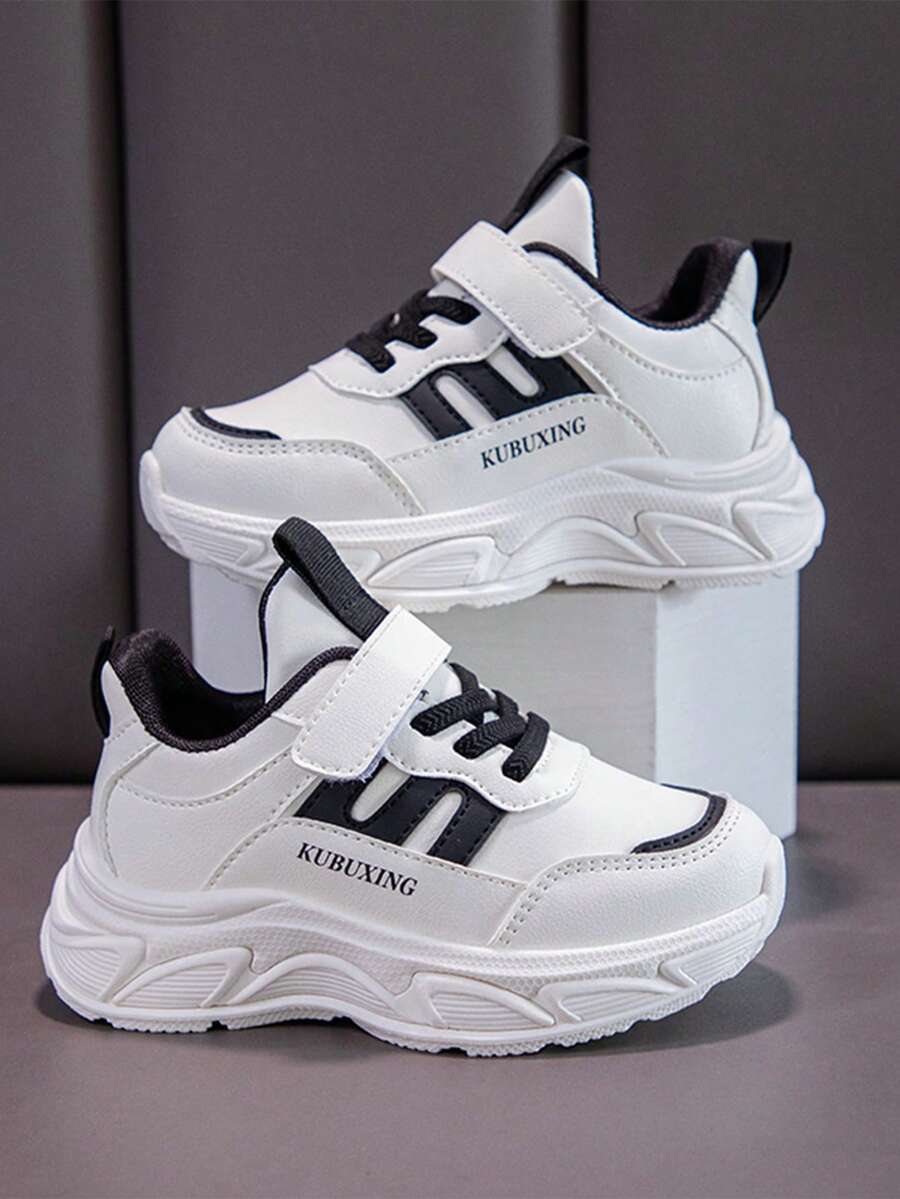 1 paire de chaussures de sport à semelle épaisse pour filles, nouvelles baskets casual à semelle souple pour le printemps/automne 2025, convenant aux activités extérieures, à l'école et aux fêtes - Noir - Voir 1