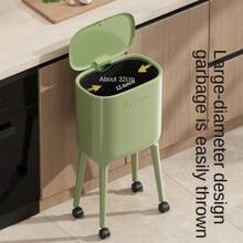 Cubo de basura de cocina sin dobleces, bote de basura móvil de gran capacidad y de alta gama de lujo para el hogar y la sala de estar
