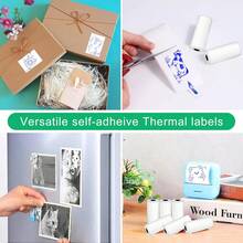 3/6 件蓝色不干胶贴纸卷，适用于迷你打印机 - 防水、自粘 PVC 纸，适用于无墨打印 - 非常适合笔记、工作、照片和备忘录 - 彩色 - 查看 9