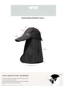 1pc Summer Outdoor Quick-Dry Bucket Hat With Neck Cover For Men, Fishing, Hiking, Sun Protection - A - View 5