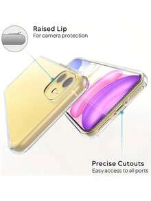 Apple 360° Front+Back Case,2 In 1 Full Cover TPU Soft Frame + PC Hard Panel Shockproof Anti-Yellowing Phone Protective Case Compatible With Iphone 16, Redmi Note, OPPO Smartphones Waterproof Anti-Fall Scratch Resistant