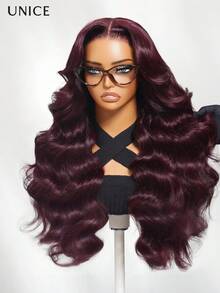 Hair Black Cherry Loose Wave Human Hair With Face Framing Bangs 7x5 Bye-Bye Knots™ & 13x4 Pre-Everything™ Pre Cut Lace Front Glueless Wig With Invisi Drawstring Wig Lace Fit Better Bleached Invisible Knots Put On And Go Glueless Wig Human Hair Pre Plucked Wigs 180% Density - Trendy Color - View 7