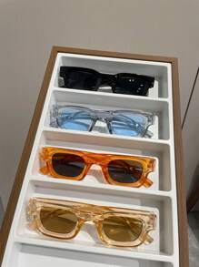 4 pièces Lunettes de soleil carrées pour hommes, accessoires de mode pour la rue et la plage. Idéal pour l'été, la plage, les vacances, l'extérieur et les voyages.