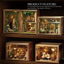 CUTE ROOM 1 pieza Decoración navideña Cubo de fantasía Serie DIY Cabina Modelo de ensamblaje hecho a mano Casa pequeña, Regalo de cumpleaños creativo para novia y mejor amiga, Juguete de rompecabezas 3D para adultos, Juguete hecho a mano perfecto para entusiastas de la artesanía Decoración de habitación