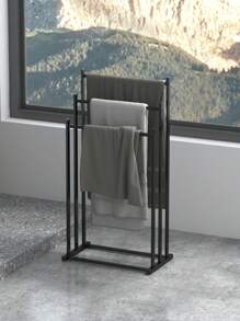 1pc 3-Layer Independent Towel Rack, Easy To Install, Space Saving, Suitable For Storing Towels, Towels, Blankets By The Bathroom Or Bathtub, And Can Also Be Used As A Drying Rack, Bathroom Storage Rack, And Storage Rack