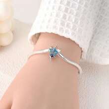 Blue Starfish And Conch Basic Chain DIY Bracelet Loose Beads Beads Women's Snake Bone Chain Sterling Silver Pendant Suitable For Daily Clothing Holiday Gift