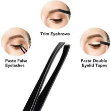 12PCS Black Eyebrow Trimmer Set Eyebrow Razor Kit Eyebrow Scissors Eyebrow Comb Razor For Face Tweezers Eyelash Eyelash Brush - Black - View 7