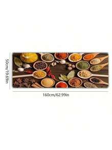 1 Piece, 100% Polyester Fiber Knitted Spice And Chili Kitchen Mat, Machine Washed, Non Slip, Lightweight, Fade Resistant, Low Plush, Farmhouse Style Home Decoration, Laundry Room, Sink Floor Comfort Mat, Adding Spices To Your Kitchen