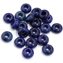 6 件/包天然大孔扁圆形算盘珠，14 毫米，多种款式可选，时尚休闲复古手工 DIY 珠子，适用于手链项链珠宝吊坠制作 - 彩色 - 查看 17