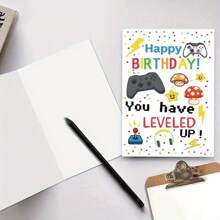 1 pezzo Divertente carta di compleanno a tema videogiochi per vacanze: auguri sinceri di buon compleanno al tuo gamer - un regalo di compleanno meraviglioso e unico adatto per famiglia e amici, forniture scolastiche, ritorno a scuola