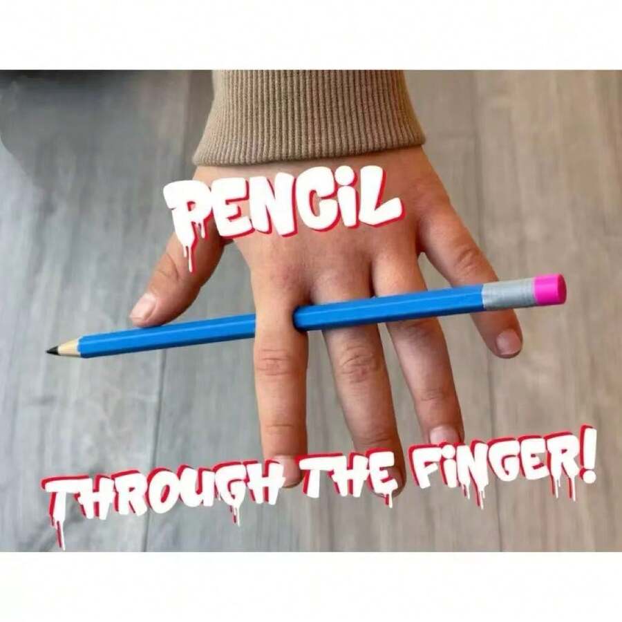 Finger Through The Pencil 3D Printed Magic Trick Toy - Blue - View 1