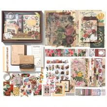 Natural Memory Warm Gift Box Stationery Set, Includes Nature Plant Floral Decoration Material Stickers Tapes, High-Quality Notebook, Planner Gift Box
