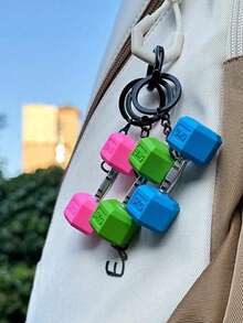 Mini Dumbbell Keychain, Alloy Fitness Dumbbell Keychain, Sports Themed Keychain, Backpack Charm, Fitness Lover Gift Accessory - Suitable For Party, Car Keys And Christmas Gift. Unisex Fitness Lover Gift, Fit For Party Favors, Christmas Gift, Car Keys And Backpack Accessories - Multicolor - View 10