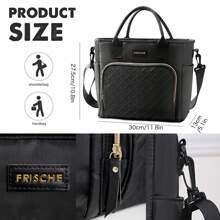 1pc Large-Capacity Insulated Lunch Bag Outdoor Picnic Bag, Multi-Function Refrigerated Bag With Detachable Shoulder Strap And Side Pockets, Reusable, For Carrying Meals, Suitable For Picnics, Office Workers, Camping, School, Leakproof Freezable Cooler Bag School Organizer Bags Teacher Storage Bags Classroom Organizer Bags Woman Lunch Box Bag For Women Ladies School Supplies Stuff Accessoriesback To School School Stuff Bag For School Lunch Bag For Women Picnic Accessories