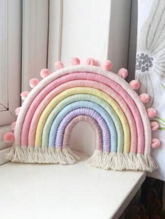 1 pieza Colgante tejido arcoíris, colgante decorativo para el hogar estilo "InS", colgante de pared tejido con arcoíris, decoración multifuncional para habitaciones, regalo para festivales, adecuado para dormitorios y salas de estar