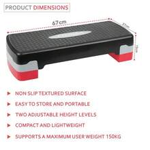 Aerobic Stepper Yoga Step Board Gym Fitness Exercise Cardio Adjustable Blocks - Red - View 2