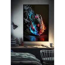 1pc /3pcsWall Arts Posters Optional Frame 80s Retro Funny Monkey Player Gamepad Picture For Gaming Room Living Canvas Painting Print Wall Art Home Decor Aesthetics Poster ,Wall Art With Frame