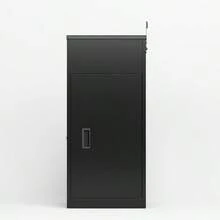 Caja de entrega de paquetes para exteriores con cerradura de 16,7"L * 16,8"W * 36,4"H, caja de entrega de paquetes de acero resistente con diseño antirrobo, resistente a la intemperie, buzón de paquetes ideal para porche, hogar u oficina (negro) - Multicolor - Ver 2