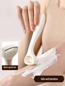 Nueva 1 Maquinilla de afeitar de seda, raspador de piel, recorte suave sin dañar la piel, sin puntos negros, afeitadora de vello de las piernas y axilas, herramienta de belleza y maquillaje, cuchilla de depilación femenina, borrador portátil, dispositivo de depilación física, maquinilla de afeitar suave sin sensor