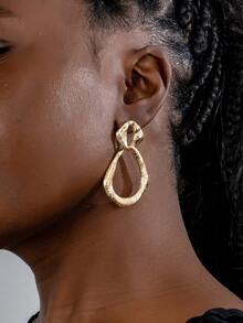 1 Cặp bông tai hình học phong cách cổ điển tinh tế dành cho nữ - Vàng - Xem 3