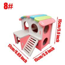 Wooden Hamster House DIY Wooden Hamster Sleeping Bed Hamster Hideout For Home Store Shop,Suitable For Small Anima