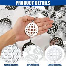 Décorations de fête disco, 2 paquets de props de cabine photo boule disco, rideaux à franges en feuille d'argent de 3,3 x 6,6 pi comme décor de fond pour les fêtes des années 70 et 80, soirée de enterrement de vie de jeune fille, décennie, décoration de fête