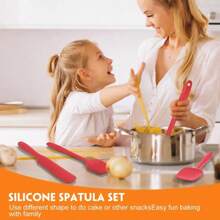 Zestaw 6 silikonowych przyborów kuchennych – kolory nordyckie – szpatułki do gotowania i pieczenia, skrobaki, pędzel, rozprowadzacz lukru – materiał gumowy, motyw świąteczny, bez ładowania i baterii