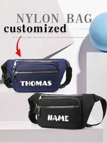 1pc Customized Women's Waist Bag, Chest Bag, Crossbody Bag, Bum Bag,Nylon, Light Waterproof, Thick , Multi Space, Simple And Lightweight, Suitable For Women's Sports, Shopping, Commuting, Vacation, Travel, Hiking, Cycling, Running, Campus, Holiday Gifts, Mother's Day Gifts, Minimalist, Casual, Fashionable, Elegant.Mother's Day