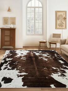 1pc Suitable For Living Room Cowhide Pattern Animal Leather Style Area Carpet - Rural Farm Style Indoor Large Carpet, Anti Slip, Home Decoration Carpet, Very Suitable For Bedrooms, Living Rooms, Offices, 5 * 7 Ft, 7 * 10 Ft