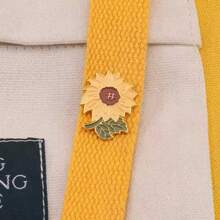 1pc Authentic Teacher's Day Gift Sunflower & Lily Flower Decoration Brooch, Cute Style For Couples, Students, Bag Decor