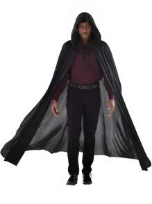 中性连帽斗篷服装，派对角色扮演斗篷，110 厘米、140 厘米、160 厘米，女式 Crow 成人化妆舞会配饰，连帽斗篷，黑色斗篷长袍，中性派对服装（黑色，单层）