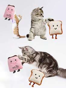 Mini New Series Cat Toys Cat Treat Toy Bread Toast Series With Catmint Fillings Cute Japanese Style Rice Balls Cat Snack Toy Toast Shape Cat Snack Toy Cat Accessories Pet Supplies: Size Tip - Slightly Smaller Than Average