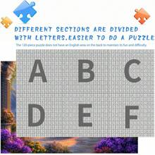 豪华湖畔露台：欣赏湖景城堡、舒适的沙发和户外火盆，1 盒 120/500/1000 片成人拼图 - 生动的节日图片，拼图爱好者的必备收藏品，完美的节日礼物