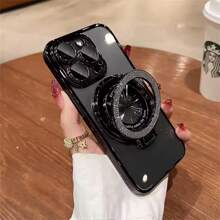 Magnetic 1pc Plating Flash Ring Holder Phone Case For Compatible With IPhone 16 16 Pro Max 16 Plus 16Pro 15 15 Plus 15Pro 15Pro Max 14 13 12 11