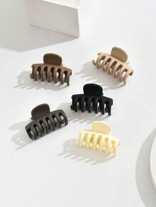 6 件/包随机颜色哑光爪形发夹，小巧尺寸适合细发造型配件夏季发夹发夹发夹接发夹