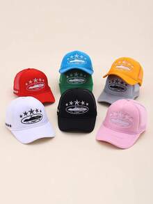 1 件 American Streetwear Demon Island 卡车帽，夏季刺绣遮阳棒球帽，Streetwear 网眼棒球帽 - 多色 - 查看 1