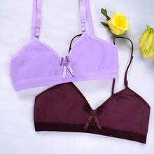 Kit 5 Girls' Bras Without Underwire, Youth Cotton, Comfortable, Cheap, Everyday Children's Underwear - Multicolor - Ver 2