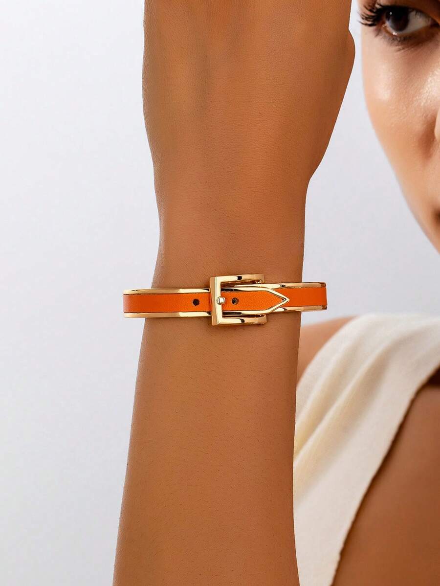 1 pieza Pulsera de estilo punk rock con estampado de leopardo exagerado y de moda para el club nocturno, regalo versátil de amistad para mujeres