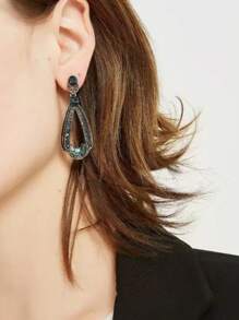 Vintage Large Waterdrop Crystal Dangle Earrings For Women, Fashionable Statement Jewelry
