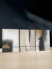 3 piezas Decoración de pared abstracta moderna y neutra, Pósteres de impresión nórdica abstracta, Pinturas de arte en lienzo, Pinceladas minimalistas Dibujo de línea moderno, Obra de arte decorativa, Artes de pared, Pinturas clásicas, Estética de habitación, Decoración del hogar, Regalo ideal, Marco opcional
