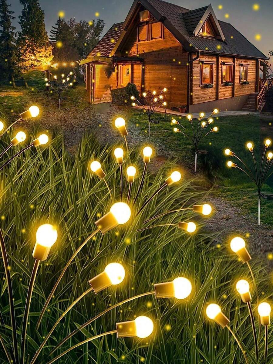 1 pièce Lumières solaires extérieures améliorées, 10 LED Lucioles Lumières de jardin, Convient pour la cour, le patio, la décoration de pelouse, Lumières solaires étanches pour allée, Cadeau de jardinage parfait pour les femmes, Décoration de vacances et de Noël