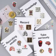 Adesivos de anatomia com 50 peças, adesivos científicos, adesivos estéticos, adesivos para diário, suprimentos para scrapbook, adesivos de vinil à prova d'água, pacote de adesivos estéticos para laptop, adesivos de skate, adesivos para garrafas d'água, adesivos para caderno