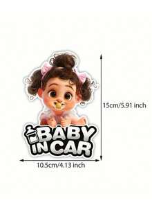 1pc Child Safety Warning Sticker, Suitable For Home & Vehicle - Smiling Baby & Cartoon Animal Pattern - Tear-Resistant PVC Material With UV Protection - "Caution: Child In Vehicle" Bumper Sticker, Applicable For All Weather Conditions (Spring/Summer/Autumn/Winter) - Multicolor - View 8