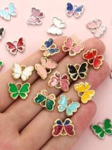 10pcs Cute Vibrant Candy Color Butterfly Charms - Perfect For Girls Jewelry Making, Fashion Necklace, Bracelet, Earrings, Keychain, Phone Chain & & Other Hanging Decorations DIY Multicolor Butterfly-Shaped Accessories - Ideal For Spring Summer Dressing Accessory