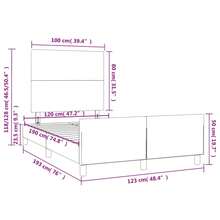 vidaXL Bed Frame Without Mattress 120x190 Cm Fabric Light Gray