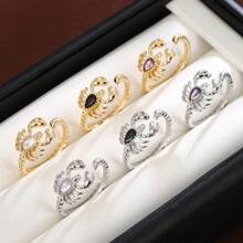 1pc Fashionable Scorpion Open Design Cubic Zirconia Ring For Women