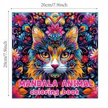 1 PIEZA Libro de colorear para adultos de Animales Mandala con 24 ilustraciones creativas de acuarela y grafiti para colorear