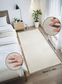 1 pieza Alfombra de felpa de alta calidad color crema, diseño moderno lavable, apta para sala de estar y dormitorio, decoración del hogar para el Día de la Madre, el Día del Trabajo, Pascua, cómoda bajo los pies, 850g/㎡, opciones de varios tamaños, nuevo lanzamiento de primavera