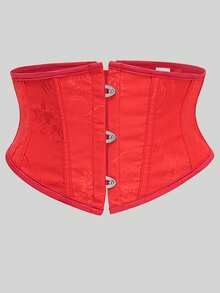 加大码女式花卉印花束腰带，优雅成熟魅力 - 梭织面料，前扣后系带设计 - 彩色 - 查看 14